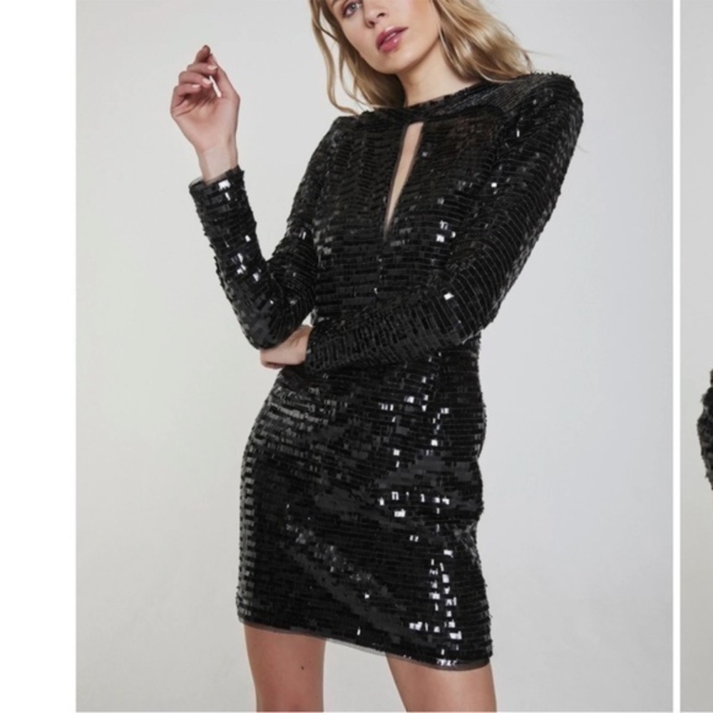 Haney Alexandra Disco Sequined Mini Dress Size 10